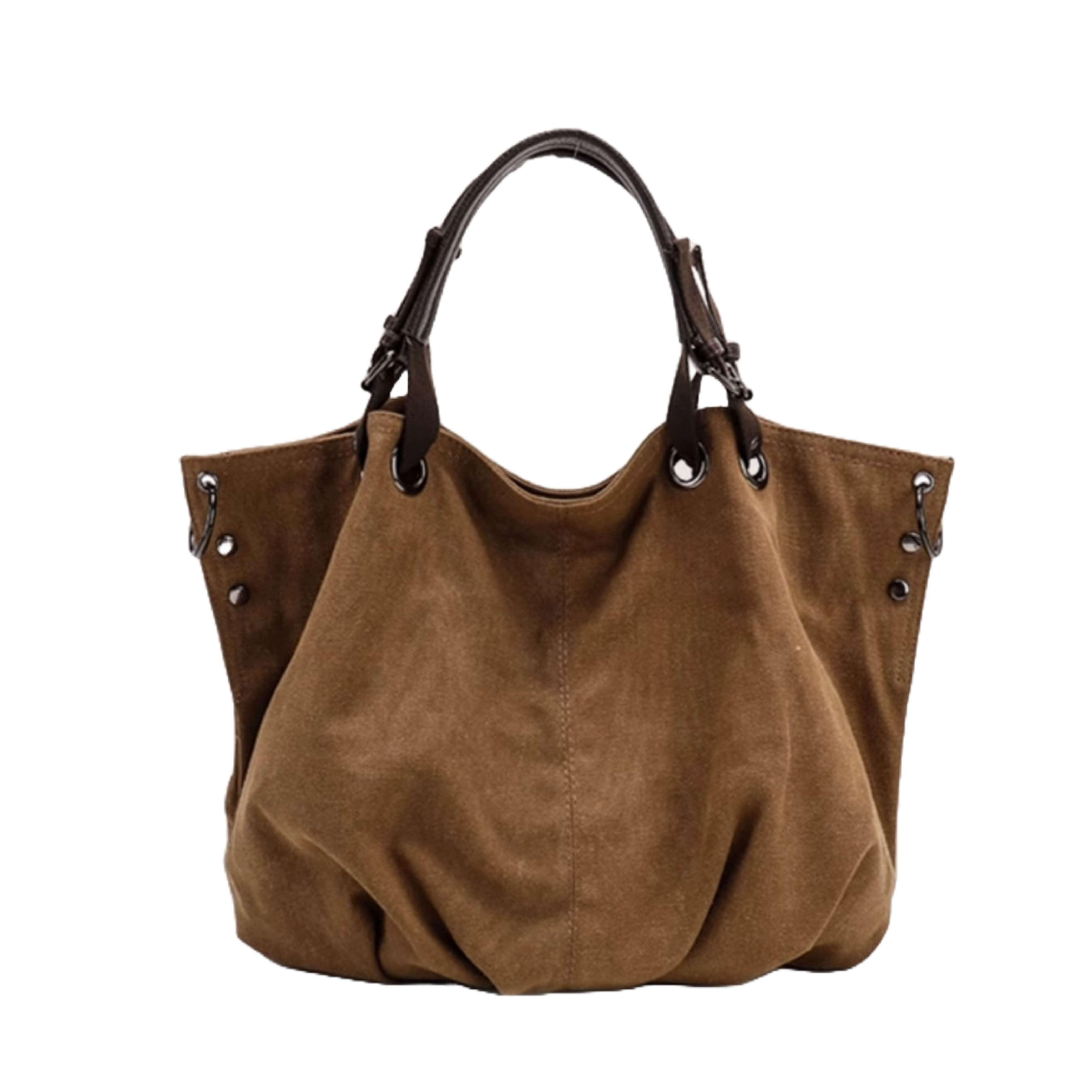 Wide Suede Tote Bag